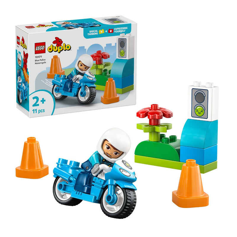 Đồ Chơi Lắp Ráp Xe Mô Tô Cảnh Sát Xanh Dương LEGO DUPLO 10471 (11 chi tiết)