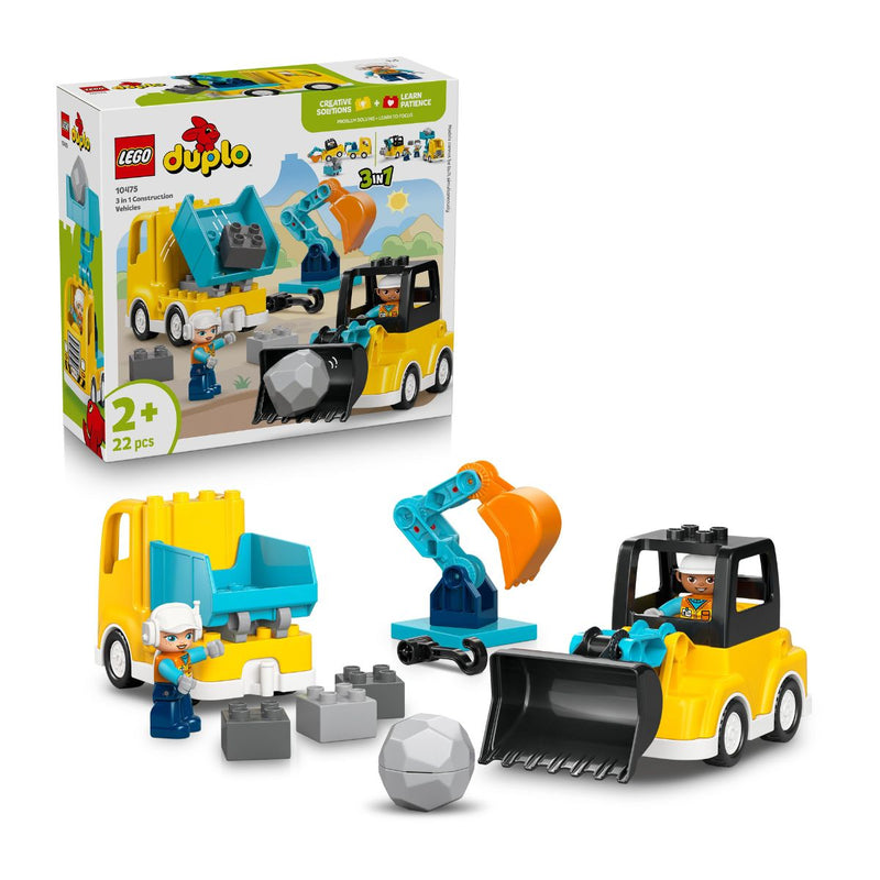 Đồ Chơi Lắp Ráp 3 Trong 1: Xe Công Trình LEGO DUPLO 10475 (22 chi tiết)