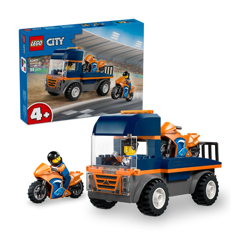 Đồ Chơi Lắp Ráp Xe Vận Chuyển Mô Tô Chuyên Dụng LEGO CITY 60491 (88 chi tiết)