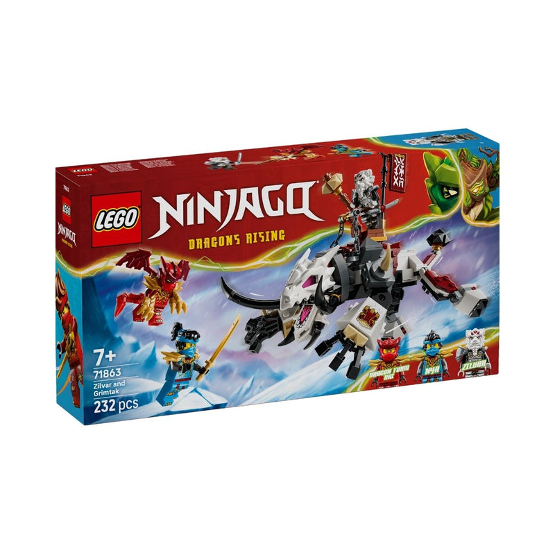 Đồ Chơi Lắp Ráp Zilvar Và Quái thú Rồng Grimtak LEGO NINJAGO 71863 (232 chi tiết) - ảnh 3